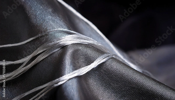 Fototapeta Silvered Thread Weaves Through The Fabric Of A Cloak Of Invisibility