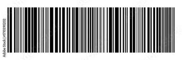 Fototapeta Black and white barcode isolated on white background. Universal product code illustration for retail, packaging, scanning, logistics, inventory, and digital commerce applications.