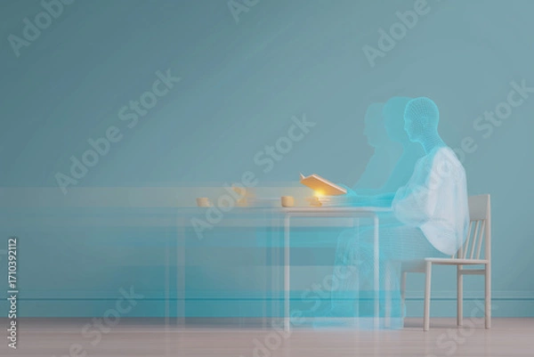 Fototapeta 未来の学習とデジタル教育のコンセプト