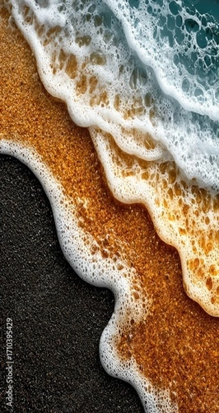 Obraz Foamy waves on a sandy beach