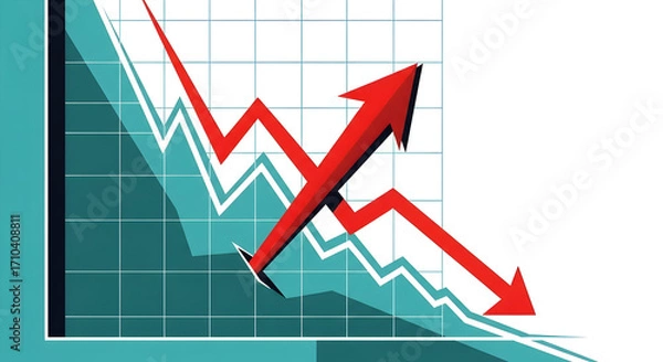 Fototapeta Dynamic Financial Chart Showing Upward Trends and Downward Movements in Business Performance with Clear Visual Insights