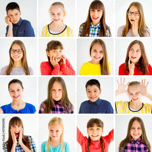 Obraz Kids emotions collage