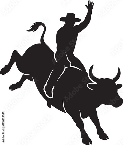 Obraz Bull Rider Silhouette