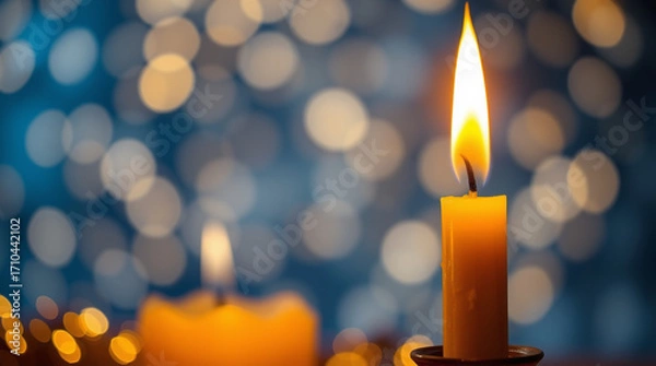 Obraz burning candles on a dark