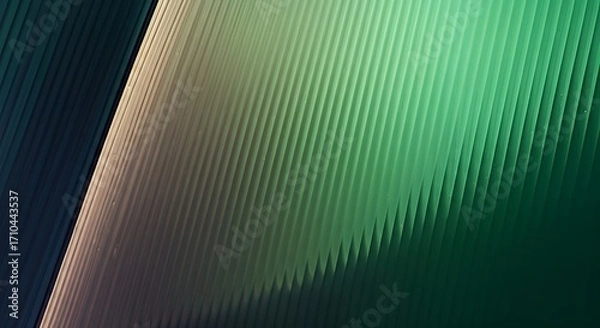 Fototapeta Abstract textured background with diagonal lines of light and shadow in green and blue hues
