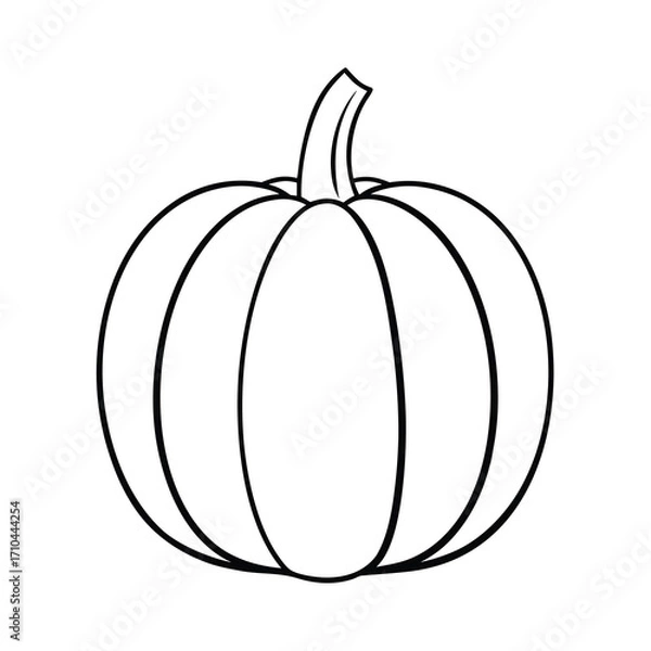 Fototapeta one continuous single line drawing of a pumpkin