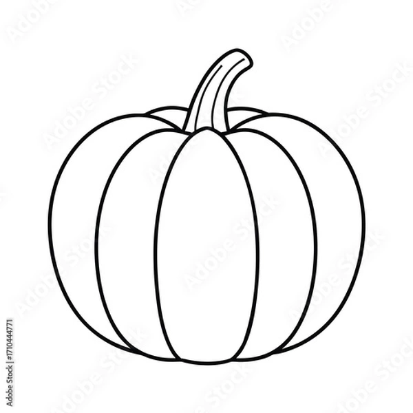 Fototapeta one continuous single line drawing of a pumpkin