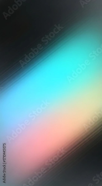 Fototapeta Abstract background with vibrant cyan pink and yellow gradient light streaks and subtle pixelation