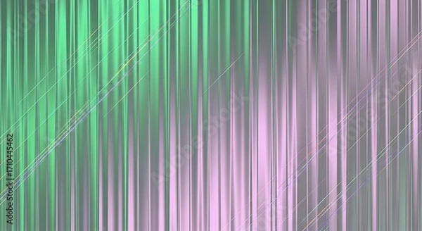 Fototapeta Abstract vertical stripes of green and pink light create a textured futuristic and ethereal background