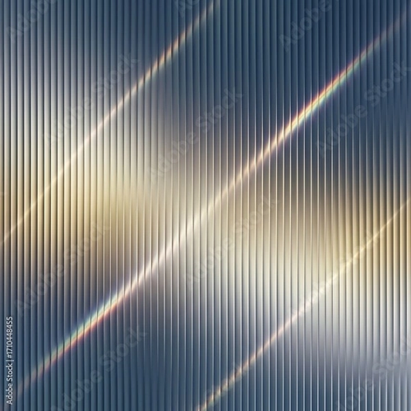Fototapeta Abstract vertical ribbed texture with diagonal light streaks and subtle color gradients creating a futuristic and modern backdrop