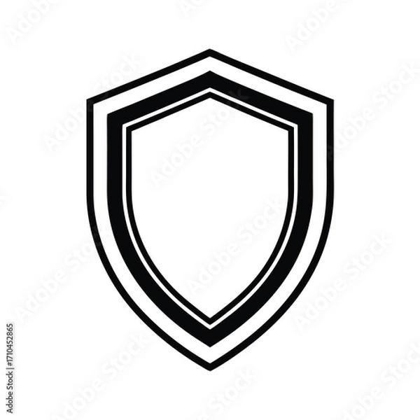 Fototapeta shield icon security and protection on white background 