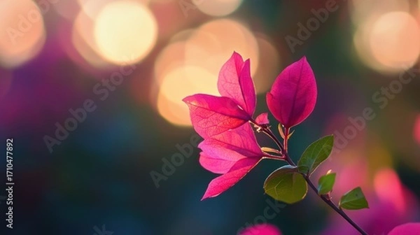 Fototapeta Bougainvillea Bloom in Golden Hour Light