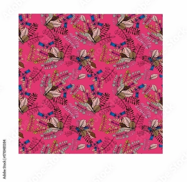 Obraz Seamless  floral pattern with field flowers