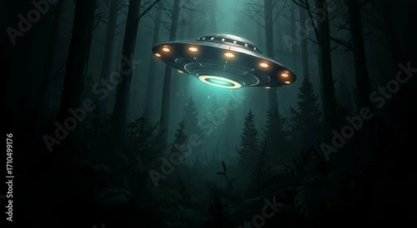 Fototapeta Ufo in forest