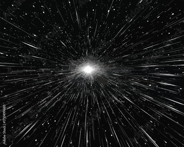 Fototapeta 放射状の光線と中心の輝き：ベクタースタイルのコミック風エフェクト