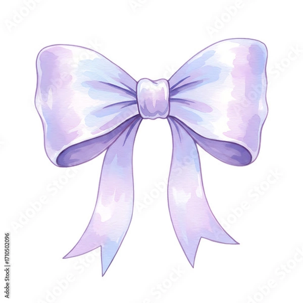 Obraz Elegant light purple bow with delicate folds isolated on transparent background