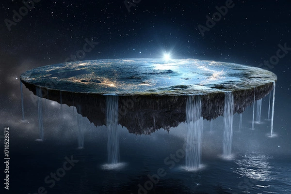 Fototapeta フラットアースの幻想的イメージ