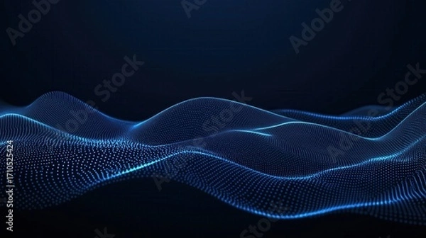 Obraz Abstract Blue Digital Waveform