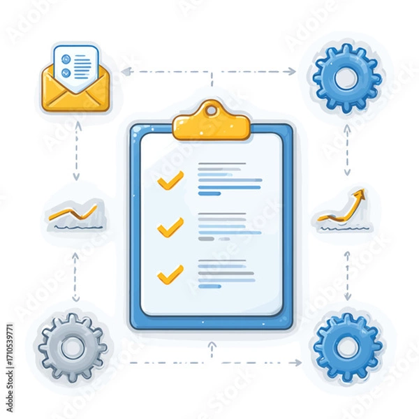 Fototapeta シンプルなベクタースタイルのチェックリストイラスト