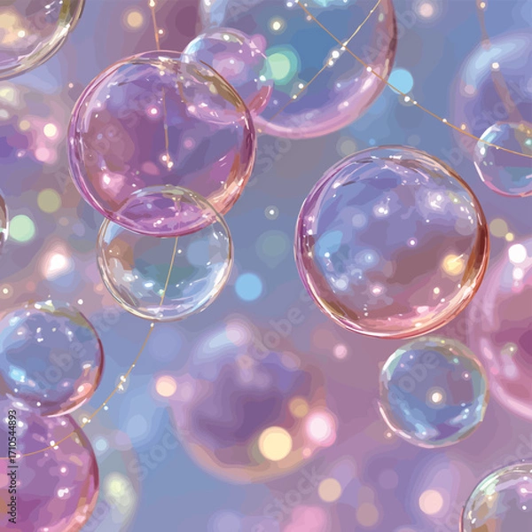 Fototapeta 夢幻的な泡のイラストレーション