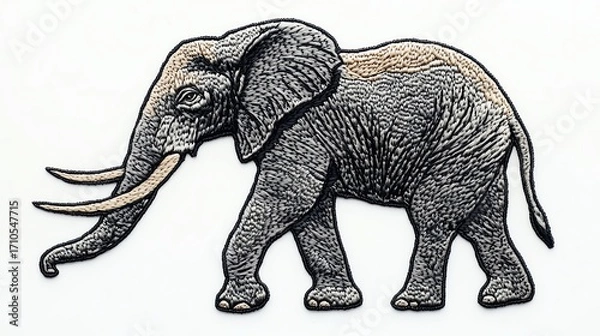 Fototapeta Artistic rendering of a majestic elephant.