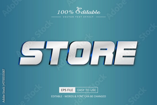 Obraz Store Text Effect Editable Metallic Typography for Branding