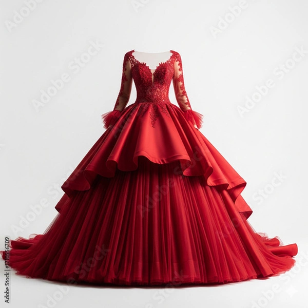 Obraz red silk dress