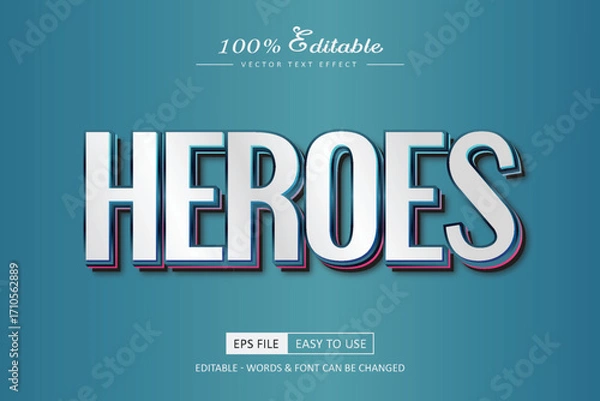 Obraz Heroes text effect editable 3d style