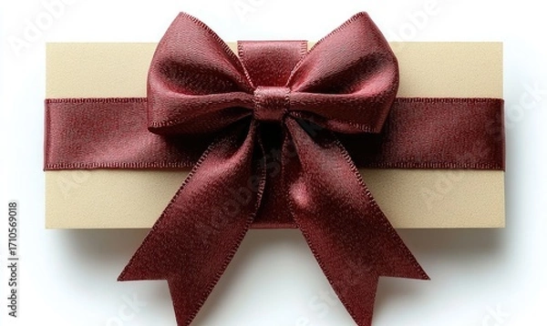 Obraz A gift box with a maroon bow