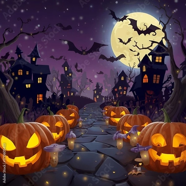 Obraz halloween background with pumpkin