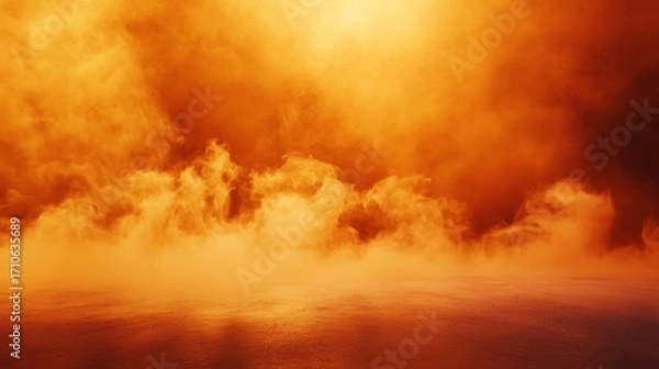 Obraz Abstract orange mist with warm glow and smoky texture