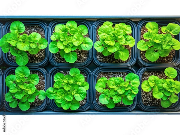 Fototapeta Flow Hydroponic Grow Bed with Expanded Clay Medium.