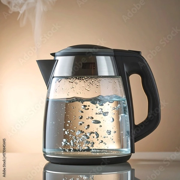 Obraz Electric kettle with boiling water
