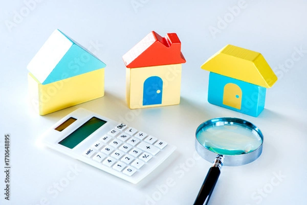 Obraz カラフルな積み木の家 不動産取引イメージ
