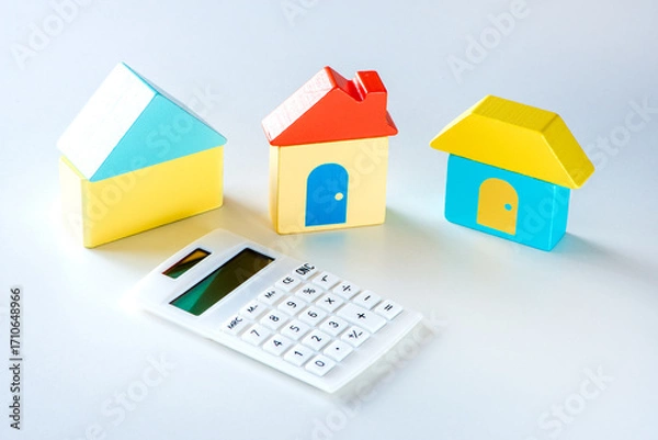 Obraz カラフルな積み木の家 不動産取引イメージ
