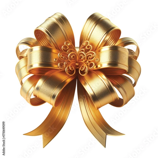 Obraz a golden gift bow vector