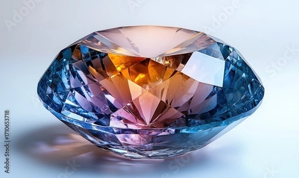 Fototapeta A beautiful, multifaceted, iridescent gem