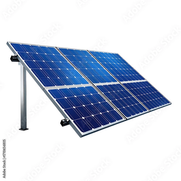 Obraz Angled solar panel array mounted on a support structure