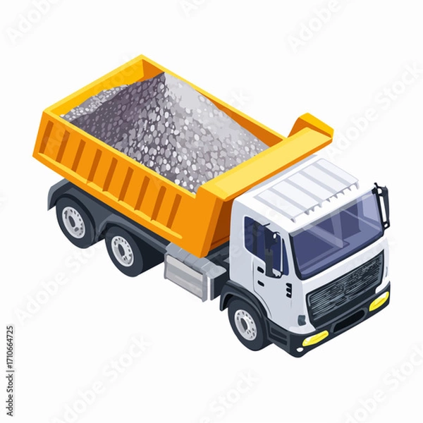 Fototapeta  dump truck isolated on white