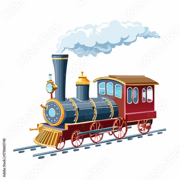 Obraz vector illustration of steam locomotive