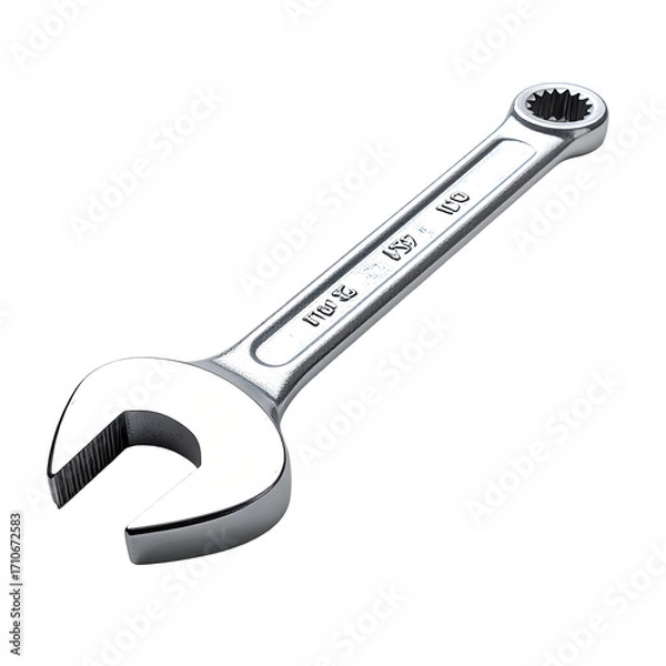 Obraz A metallic adjustable wrench, angled, with a smooth, shiny surface