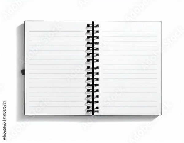 Fototapeta blank notebook isolated on white background