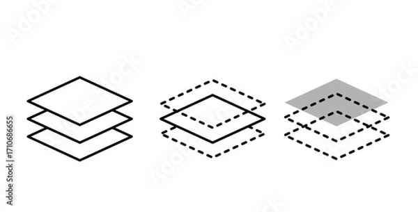 Fototapeta Layers icon. Layer flat icon set vector.