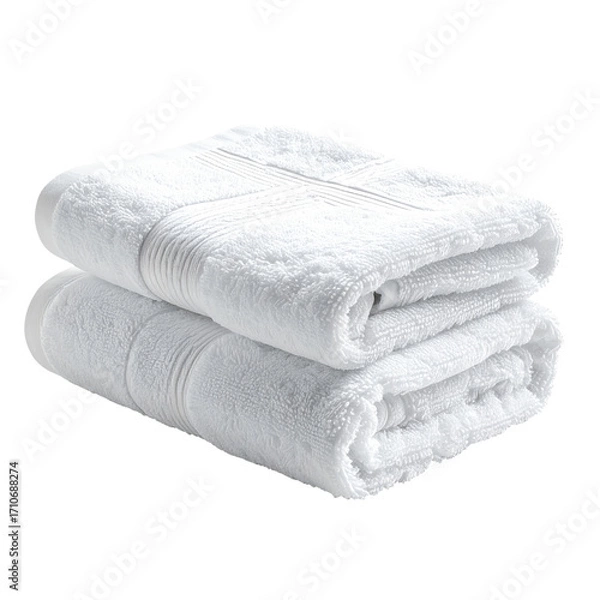 Fototapeta Two folded white bath towels (3)