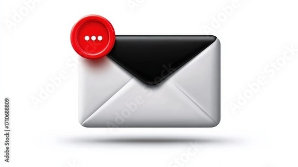 Fototapeta Email Notification Icon with Envelope and Red Badge
