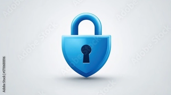 Fototapeta Blue Padlock Icon Representing Security and Privacy