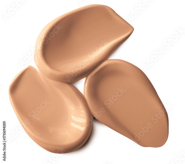 Fototapeta Group of four foundation cream dabs arranged together