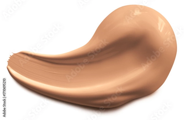 Fototapeta Curved beige foundation dab with soft texture