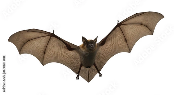 Fototapeta Brown bat in flight isolated on transparent background