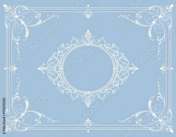 Obraz Elegant decorative frame with ornate border and circle